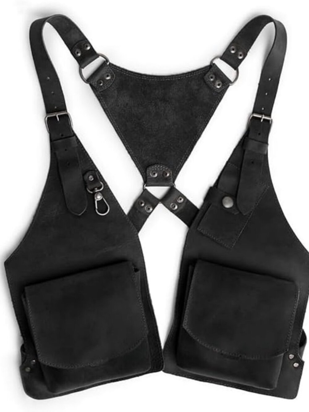 Vintage Full Grain Leather Shoulder Holster Bag for Men, Adjustable Crossbody